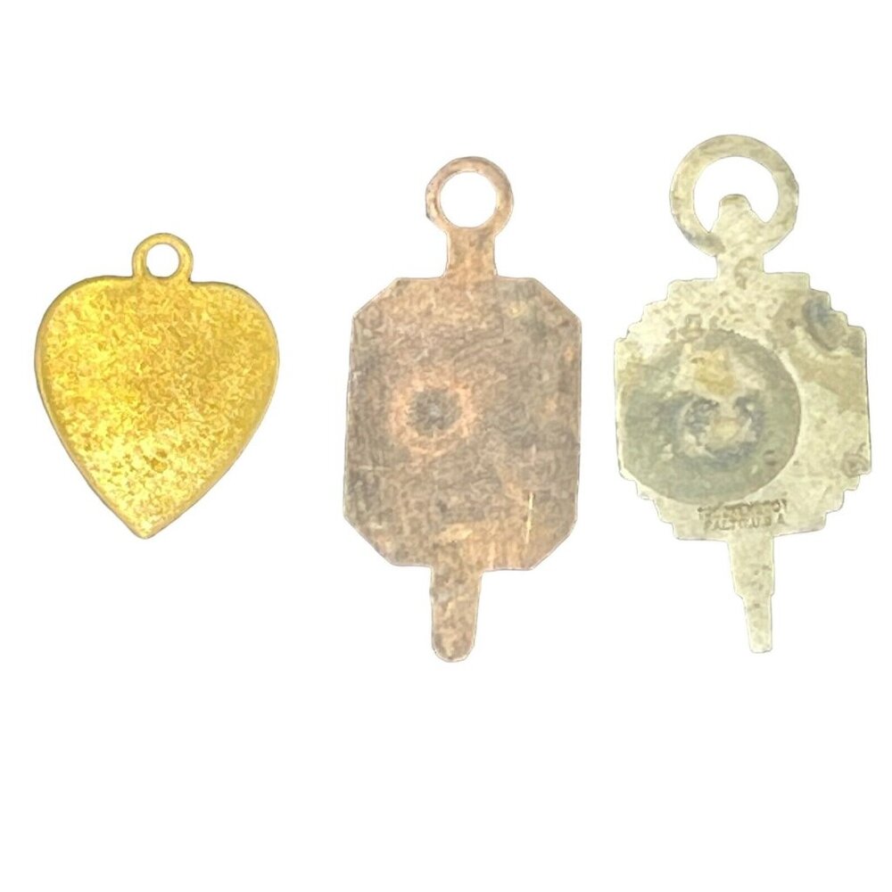 Blank High School Charm Pendant Fob Set Of 3 Vintage 1940s